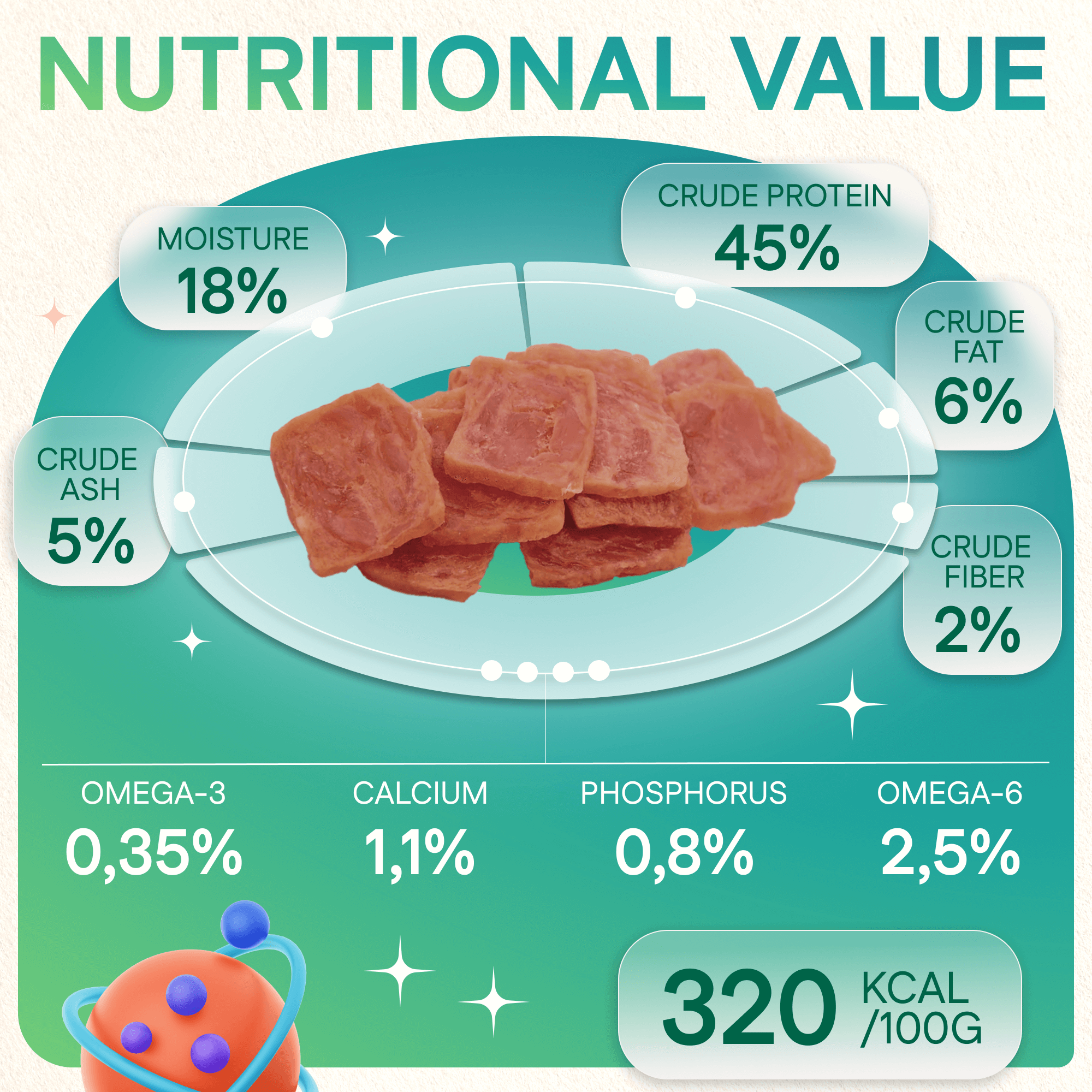 Dog Treats With Beef Jerky, 100g, E-Protein, Hypoallergenic