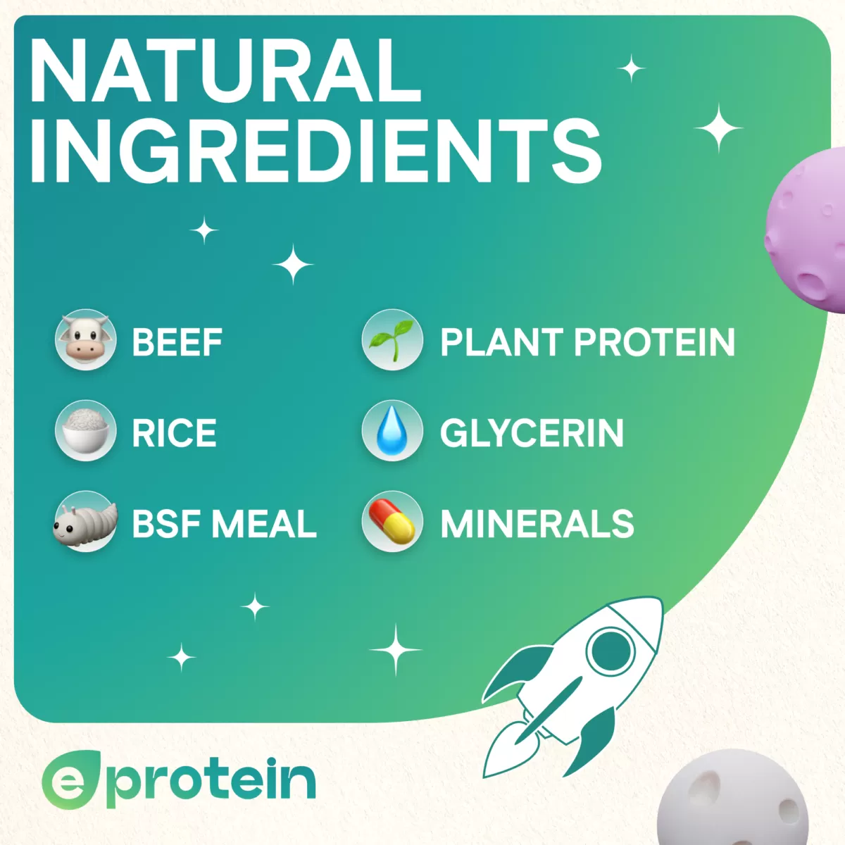 Dog Treats With Beef Jerky, 100g, E-Protein, Hypoallergenic