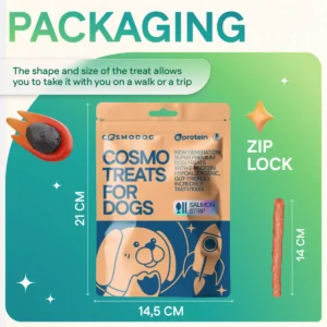 Dog Treats With Salmon Strip, 100g, E-Protein, Hypoallergenic