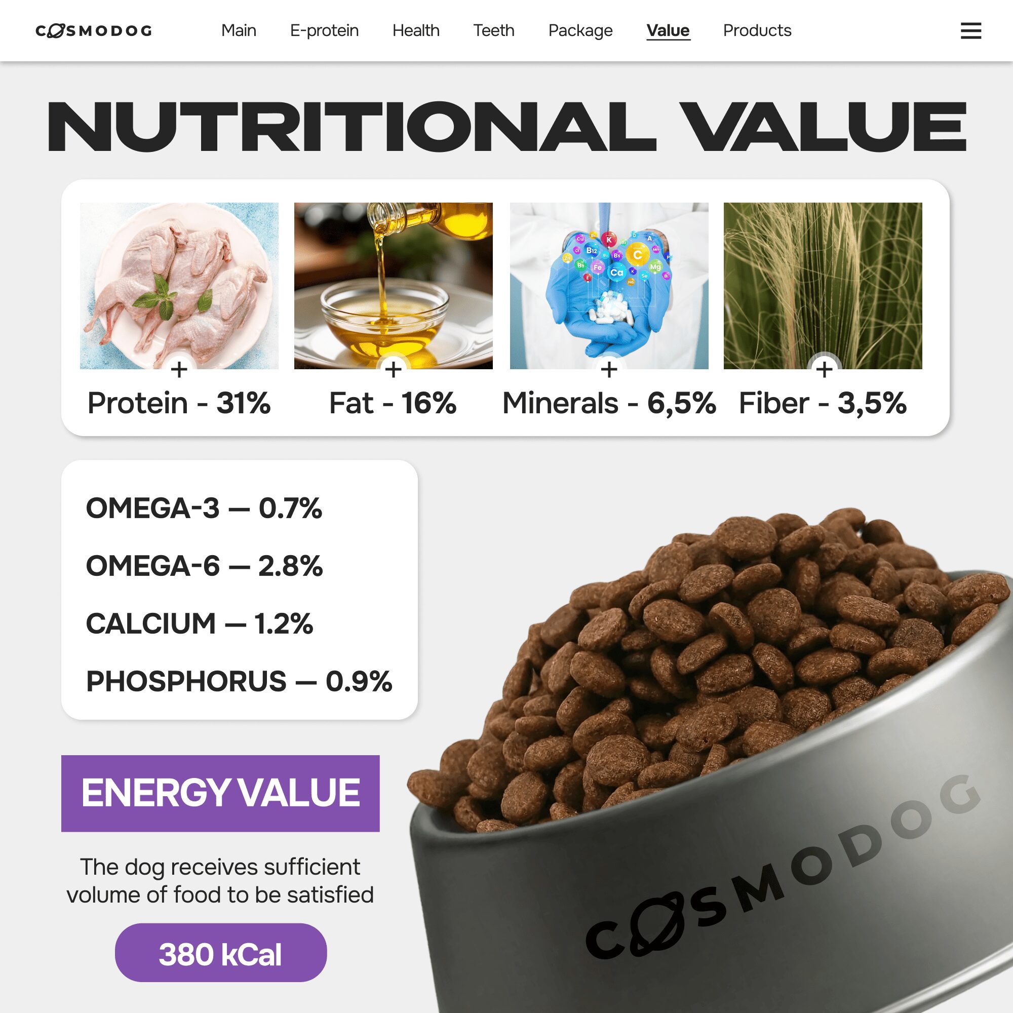 Cosmodog Dry Food Duck Regular Puppies 0.8 KG